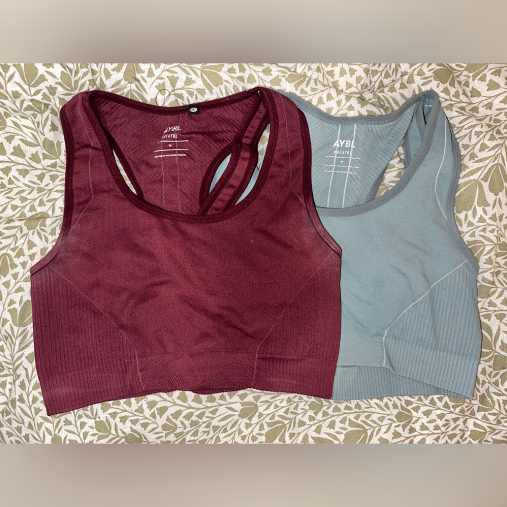 AYBL Women's Sports Bras - Burgundy and Teal Size M